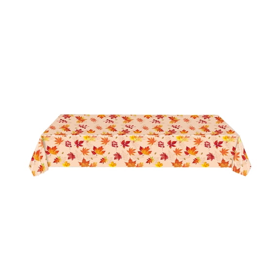 STPToys Thanksgiving Tablecloth Fall Party Decoration,Maple Leaves Disposable Plastic Table Cloth Autumns Table Covers for Indoor Outdoor Decor