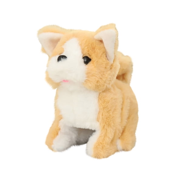 STPToys Walking Barking Dog for Birthday Gifts,Interactive Puppy Robot Realistic Adorable Dogs Companion Cuddly Toys 6.6 inch - Brown