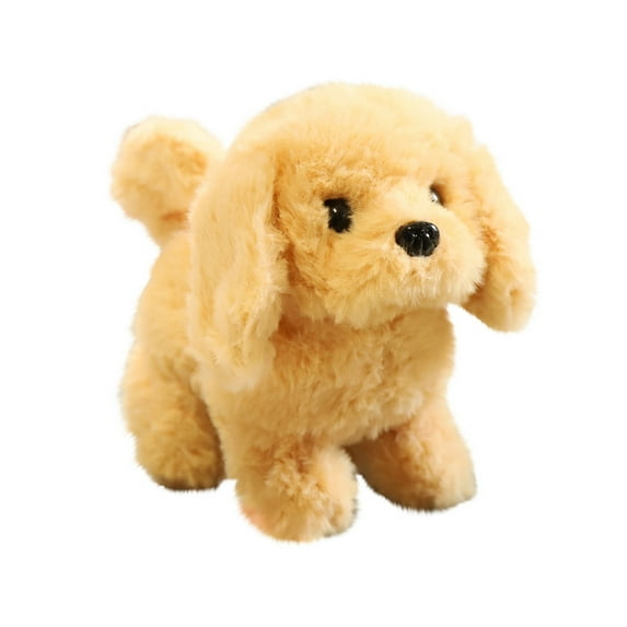 STPToys Walking Barking Toy Dog,Plush Puppy Electronic Interactive Toys Realistic Stuffed Animal Companion Cuddly Toys Birthday Gift - Brown