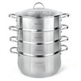 thumbnail image 1 of STPgoods 3-Tier Stainless Steel Steamer Pot with Glass Lid 12.68 Qt (12 L) Dumpling Steamer Pot Multi-Layer Cookware Pot, 1 of 9