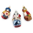 thumbnail image 1 of STPgoods Circus Glass Christmas Ornament Set 3 Pcs Hand-Painted Christmas Tree Ornaments Christmas Tree Hanging Decoration, Red Gold Blue White, 1 of 3
