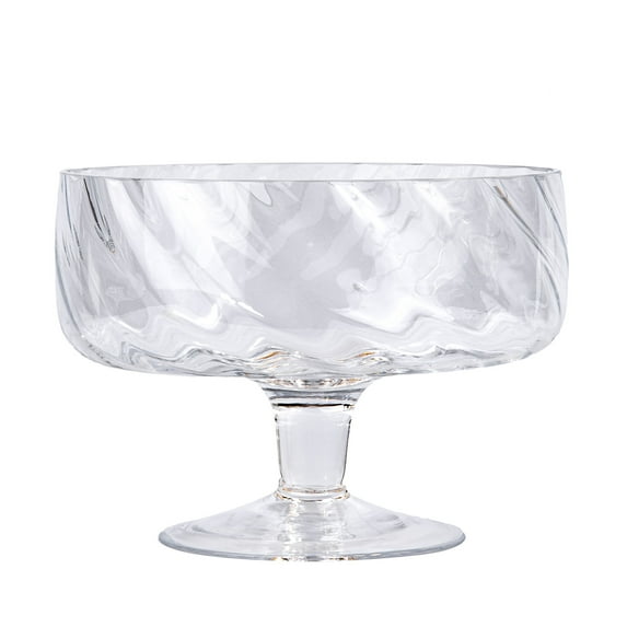 STPgoods Clear Glass Wide Footed Dessert Bowl Glass Salad Serving Bowl