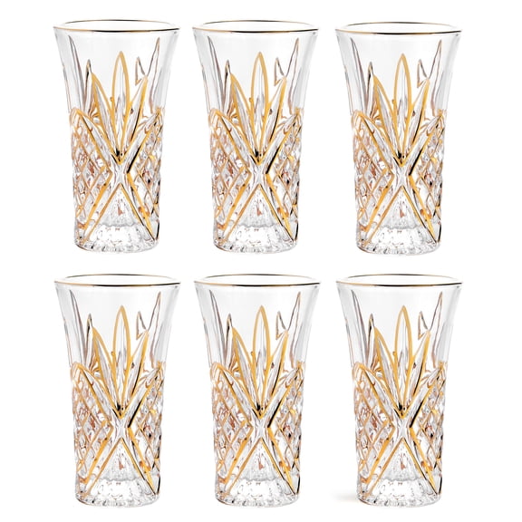 STPgoods Crystal Rocks Tall Shot Glasses Set of 6 pcs 1.7 fl oz (50 ml) Clear Liqueur Glass for Whiskey Tequila Barware Bohemian Style