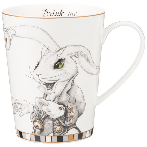 STPgoods Fairytale Porcelain Mug 15.2 fl oz (450 ml) Rabbit and Cat Tea Mug for Hot Beverages Coffee and Tea Mug for Latte Cocoa Chocolate Glass Drinkware Service for 1