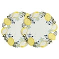 thumbnail image 1 of STPgoods Lemons Fabric Placemat Set of 2 Pcs 15" (38 cm) Round Placemats for Dining Table Machine Washable Doily, White and Yellow, 1 of 9