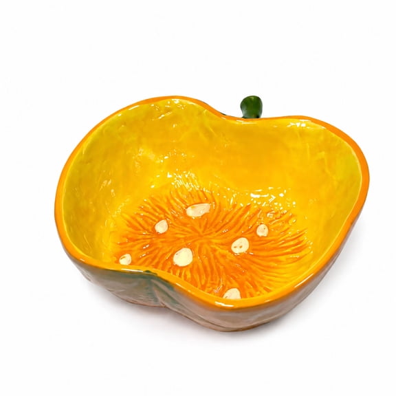 STPgoods Pumpkin Ceramic Serving and Baking Dish 6.7x6.7x2.36" Pumpkin Shaped Stoneware Casserole Decorative Kitchen Serveware and Bakeware