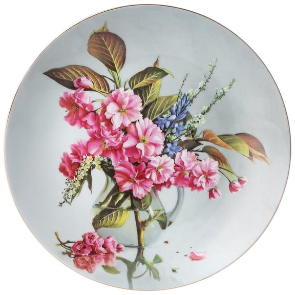 STPgoods Spring Blossom Porcelain Decorative Wall Plate 8.1" (20.5 cm) Hanging Wall Decoration