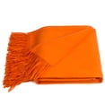thumbnail image 1 of Organic Club Hermes Sheep Wool Throw Wrap 55x70'' (140x178 cm) Wool Throw Blanket with Fringe for Couch Sofa or Bed, Orange, 1 of 9