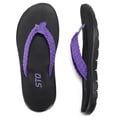thumbnail image 1 of STQ Flip Flops for Women Quick Dry Yoga Mat Beach Sandals Comfortable for Summer Black Purple Size 9, 1 of 8
