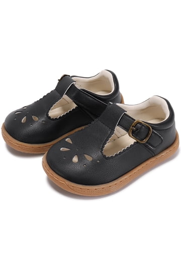 black toddler dress shoes girl Girls Mary Jane - Low Heel Princess Hook and Loop Dance Flats for Party, Wedding - Size 7 It is made of materials Girls Mary Jane Flats Vintage