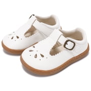 KIDS Toddler Girl Dress Shoes Mary Jane Flower School Shoes White Toddler 8