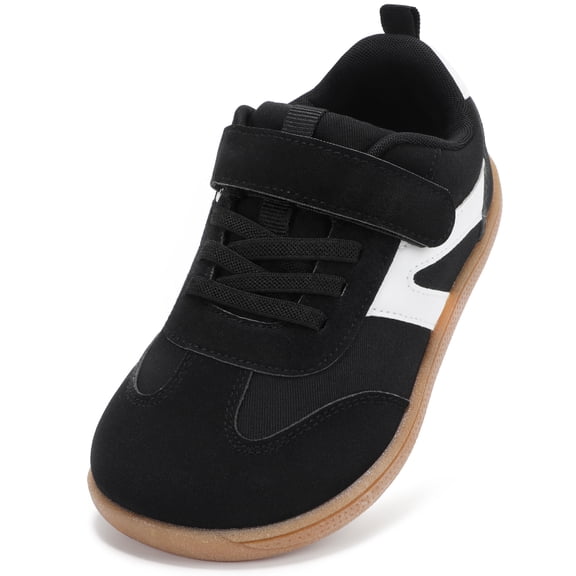 STQ KIDS Wide Toe Box Barefoot Shoes Boys Girls | Wide Toe Box,everyday school and play,Breathable Soft Upper,Flexible Durable Outsole,Hook And Loop Closure Blackwhite L13