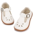 thumbnail image 1 of STQ School Shoes for Girls Toddler Mary Jane Comfortable Dress Shoe Cute Non-Slip Ballet Flats for Church Wedding Part Lightweight Wide Toe Box Footwear White Toddler 5, 1 of 9