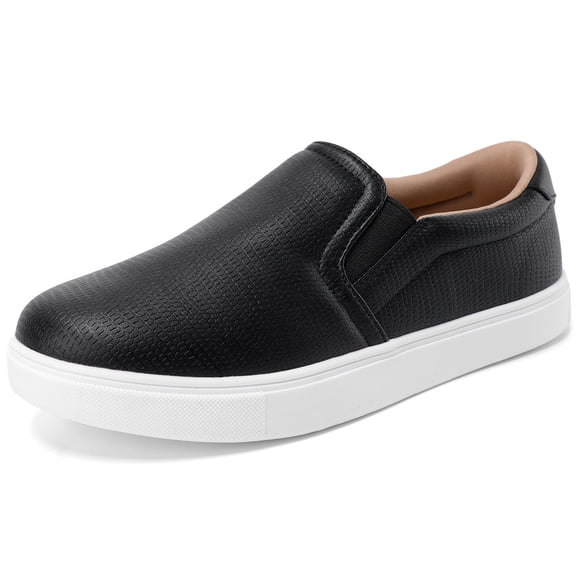 STQ Slip On Shoes for Women Comfort Fall Loafers Soft Business Casual Sneakers Black White Size 7.5