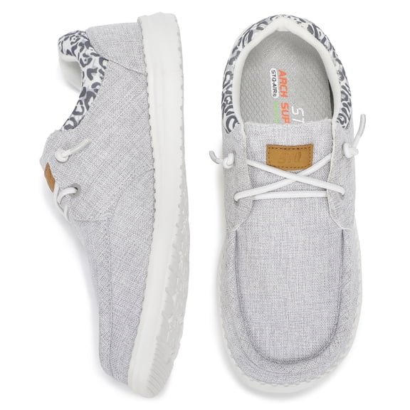Slip on Casual Shoes for Women Plantar Fasciitis Relief Lightweight Orthopedic Comfy Sneakers Light Grey US 8