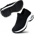 thumbnail image 1 of STQ Women's Walking Shoes Slip on Breathable Sneakers Black White US 9.5, 1 of 9