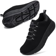 STQ Womens Walking Shoes Slip on Cushioned Breathable Sneakers All Black US 9.5