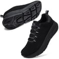 thumbnail image 1 of STQ Women's Walking Shoes Slip on Cushioned Breathable Sneakers All Black US 9, 1 of 6