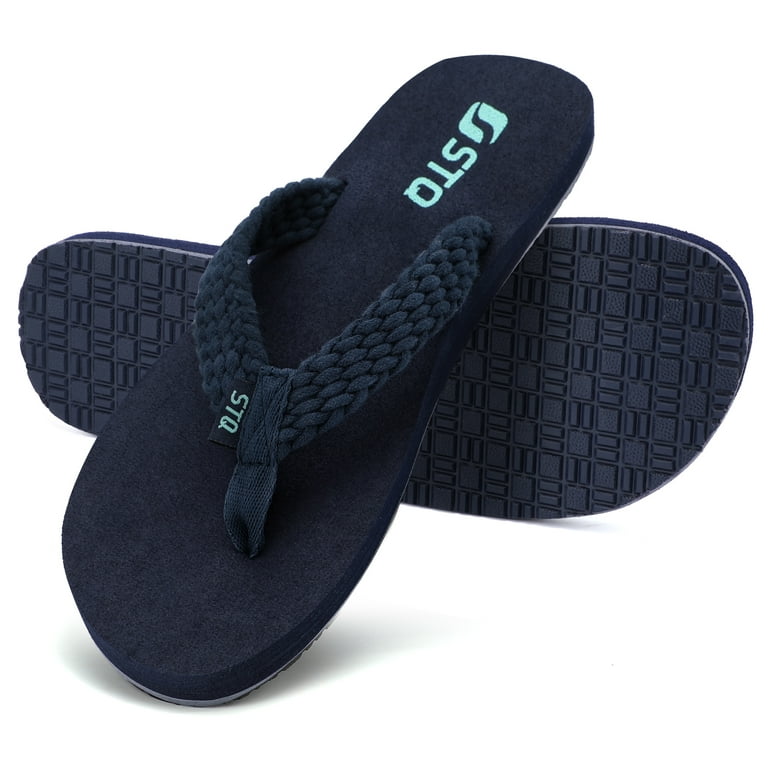 STQ Womens Flips Flops with Yoga Mat Quick Dry Thong Sandals for