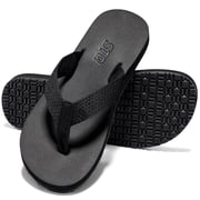 Yoga Mat Flip Flops for Women Soft Thong Sandals with Arch Support All Black Size 9