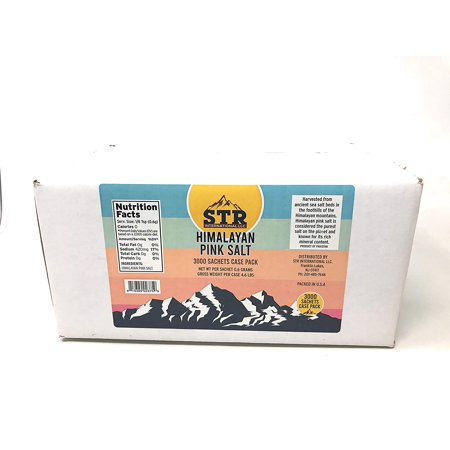 STR International Himalayan Pink Salt Individual Single Serve Packets, 3,000 QTY