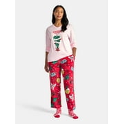 DISNEY Hello Kitty Women's and Women’s Plus Christmas Top, Pants and Socks Sleep Gift Set, 3-Piece, Sizes XS-3X