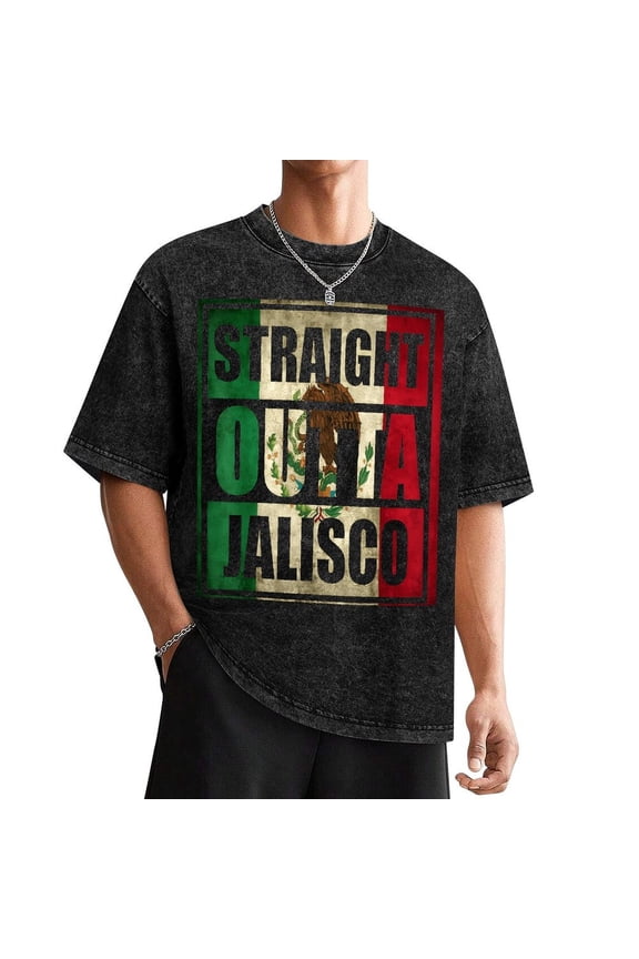 STRAIGHT OUTTA JALISCO MEXICO T SHIRT T-Shirt Washed Tee