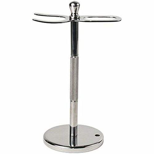 STRAIGHT RAZOR AND SHAVING BRUSH STAND STAINLESS STEEL ZEVA