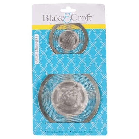 STRAINER MESH 2PK STAINLESS SMALL 2.875IN/LARGE 4.375IN, Case Pack of 48
