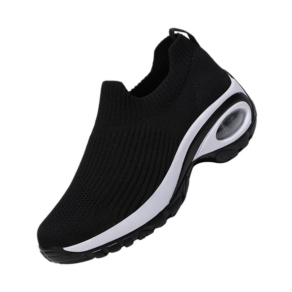 STRANDCHIC Women's Lightweight Fitness Sneakers Comfortable Black Running Shoes for Sports and Everyday Wear