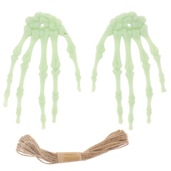 STRANDCHIC Green Plastic Skeleton Hand Hanging Decoration, 1 Pair, Party & Home Decor