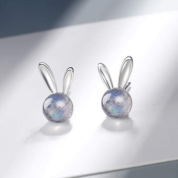 STRANDCHIC 1 Pair Round Moonstone Earrings Copper Chic Jewelry Women