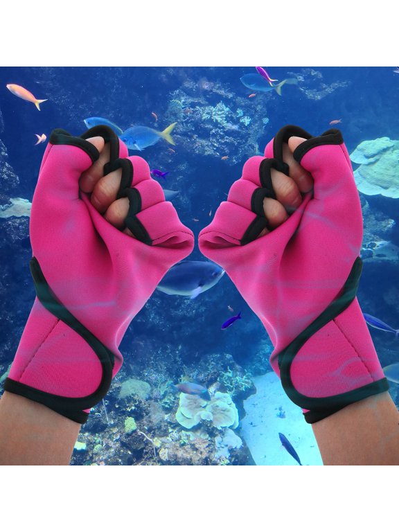 1Pair Pink Nylon Scuba Diving Gloves Comfortable Swim Gloves for Water Sports