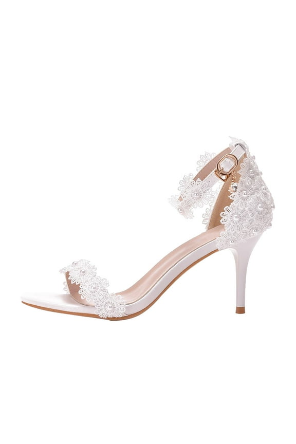 Women's White High Heel Wedding Guest Shoes, Comfortable, Stylish, Easy to Wear, Perfect for Special Occasions