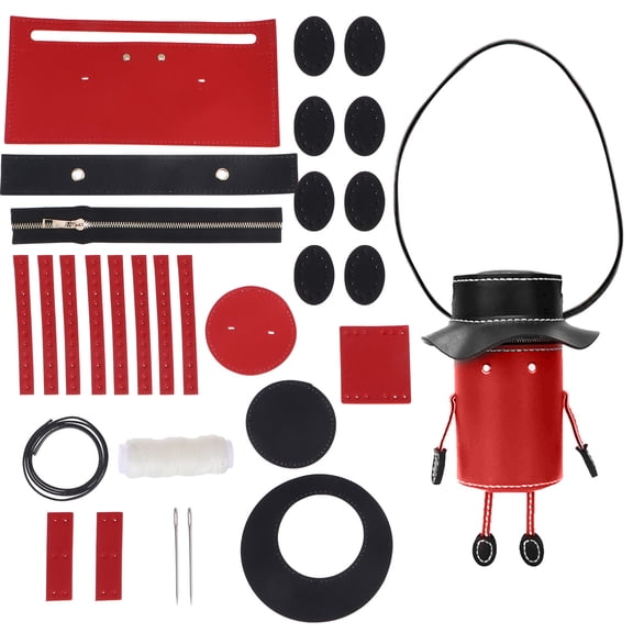 STRANDCHIC 1 Set Craft Bag Red PU Storage for Small Items for DIY Crafts