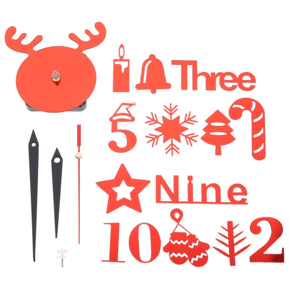 STRANDCHIC Decorative Wall Clock Set in Red Acrylic with Modern Design for Living Room and Family Spaces