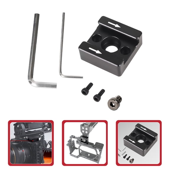 STRANDCHIC 1Set Cold Shoe Mount Adapter Black for Camera Flash Stand and External Microphones