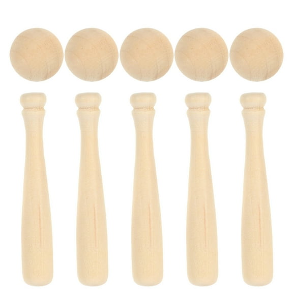 STRANDCHIC Mini Baseball Bat Set, 1 Beige Wood Craft Bat for Kids, Perfect Outdoor Play & Craft Supplies
