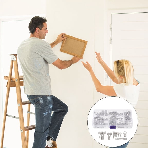 STRANDCHIC 1 Set Heavy Duty Picture Hanging Hooks Kit Silver for Home Projects