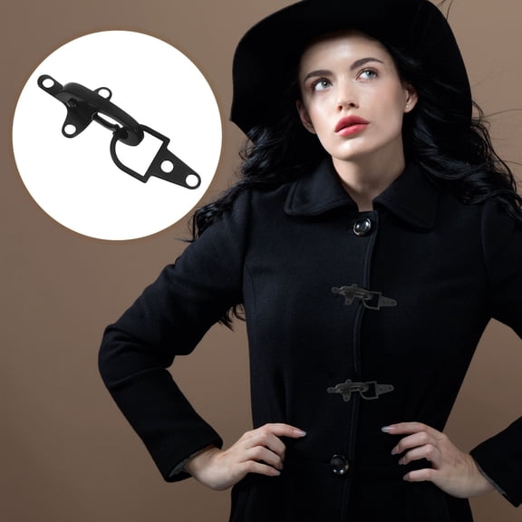 STRANDCHIC 1 Set Versatile Use Interlock Coat Buckles for Everyday Use Black Zinc Alloy
