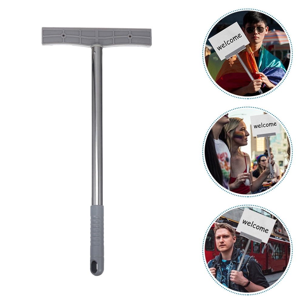 Sign Mount Rods STRANDCHIC 1Set Stainless Steel Sign Holder Rod Portable Handheld Clip ...