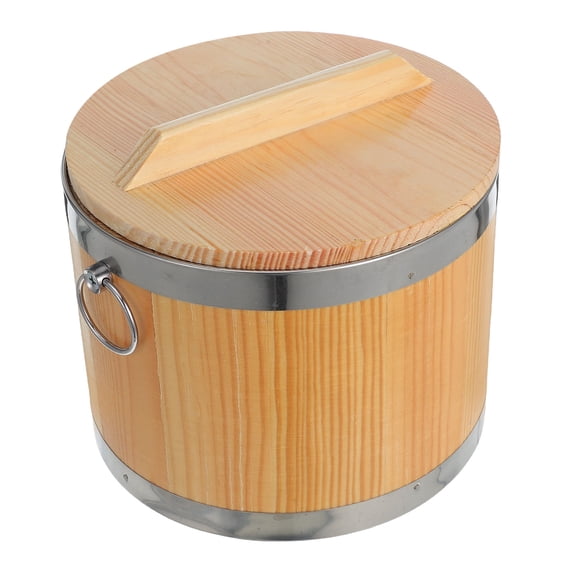 STRANDCHIC Wood Bucket Rice Serving Dish Wood Material 1 Set