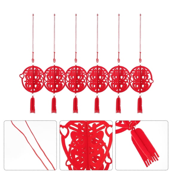 STRANDCHIC Wedding Pendant Decoration Set Red Nonwoven Hanging Decor for Wedding Celebrations and Party Decorations