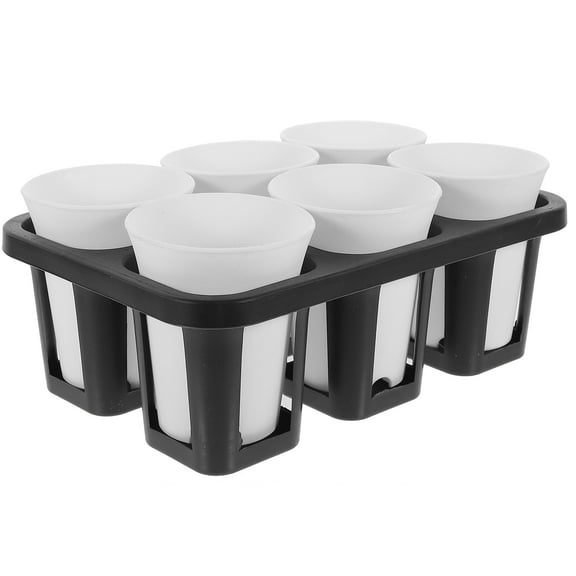 STRANDCHIC 1Set Lightweight Black Plastic Flower Plant Pot with Tray for Indoor Gardening