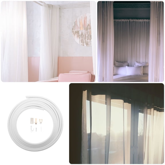 STRANDCHIC 1 Set of Flexible Bendable Ceiling Curtain Track for Room Divider Systems