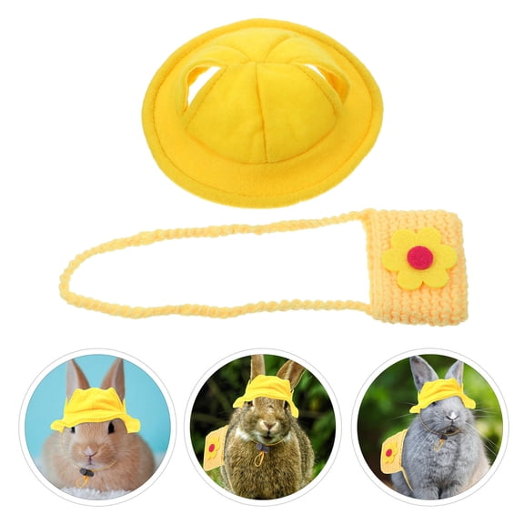 STRANDCHIC Pet Costume Accessories Set for Small Animals Yellow Apparel Outfit for Photo Shoots and Special Occasions