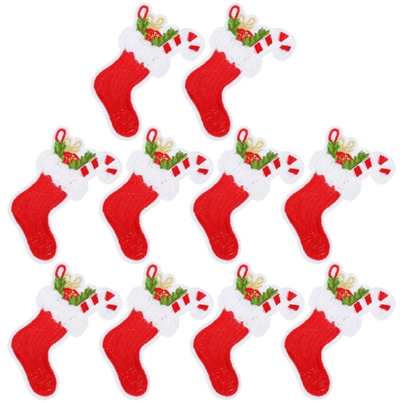 STRANDCHIC 10Pcs Decorative Sewing Patches Christmas Theme White Snowflake Snowman Applique