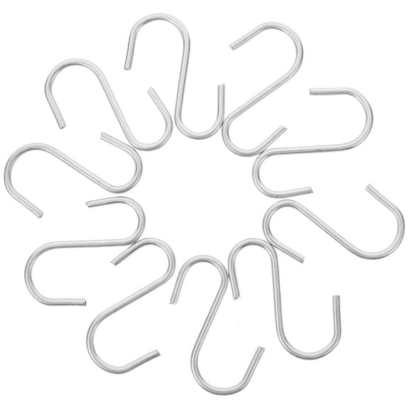 STRANDCHIC 10Pcs Zinc Plated Heavy Duty S Hook Storage Hangers for Kitchen Cabinet Closet
