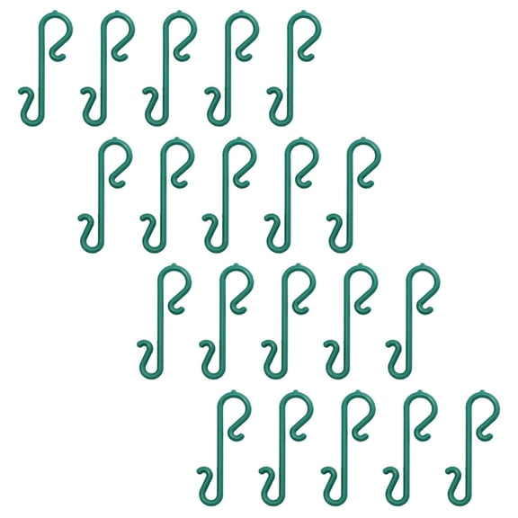 STRANDCHIC 100PCS Small Plastic Hooks Dark Green for Christmas Hanging Decoration Solutions