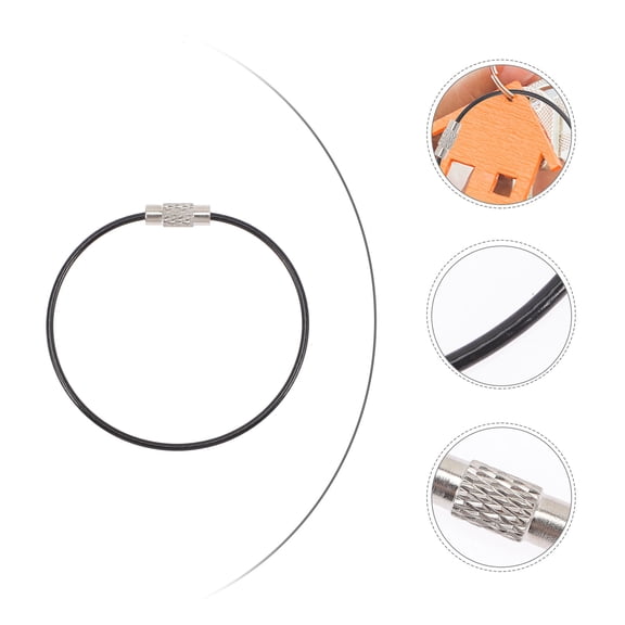 STRANDCHIC Stainless Steel Keychain Rings Black Metal Heavy Duty for Keys Luggage 100Pcs